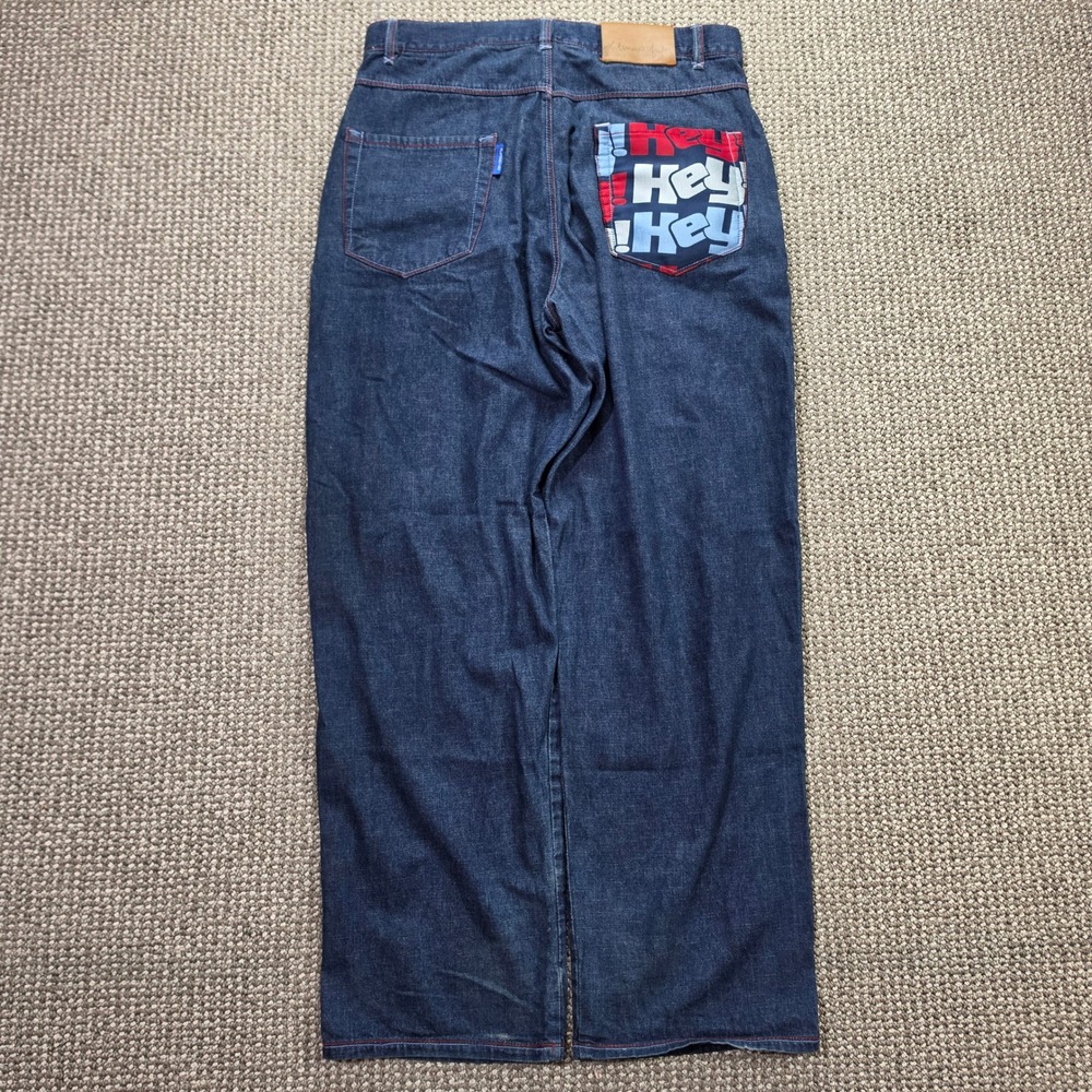 Platinum FUBU Fat Albert Jeans Mens 36x34 Hey Hey Hey Baggy Dark Wash Denim 90s